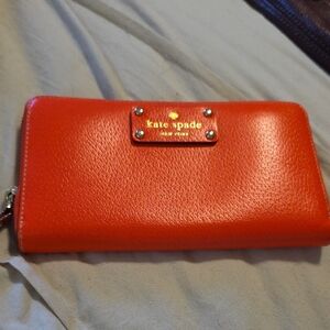 Kate Spade Bright Red Zip-Around Wallet